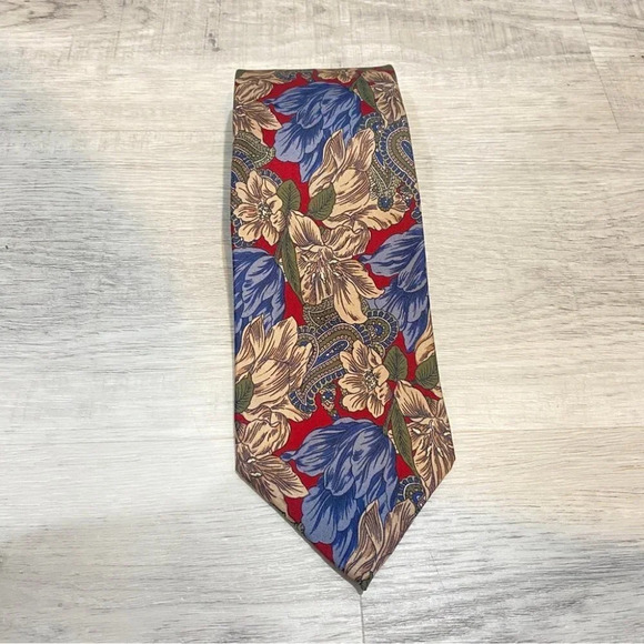 Marsh Creek  Cravate Floral French Tapestry Necktie 100% Silk - Picture 1 of 7